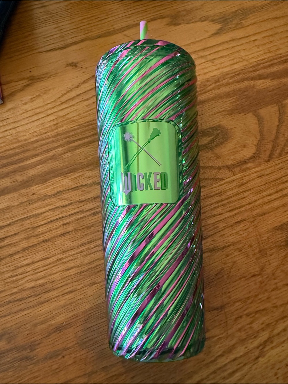 Wicked x Starbucks Metallic Green & Pink Spiral Tumbler